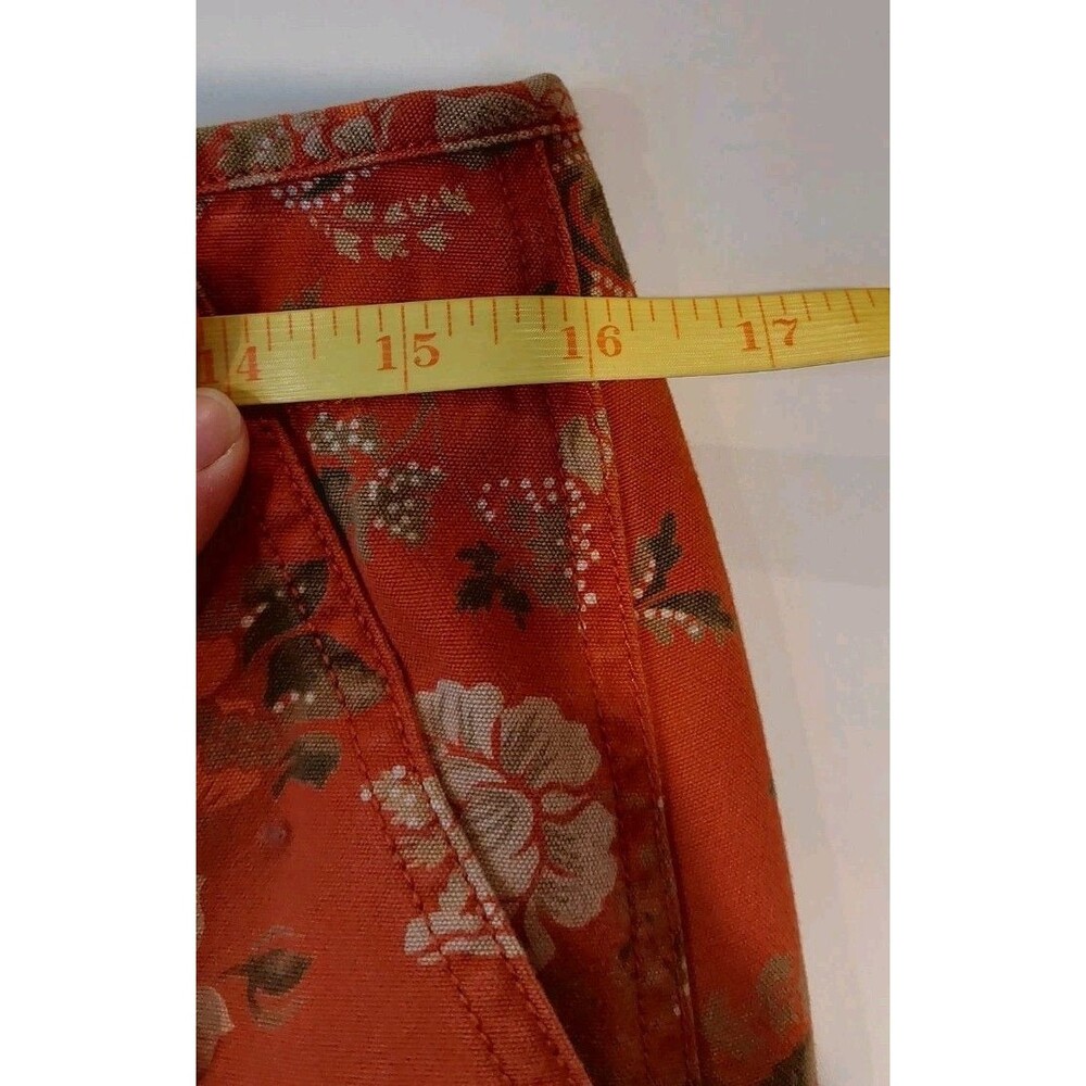 Eddie Bauer Women's Size 10 Petite Skirt Orange Rust Floral - Picture 12 of 13